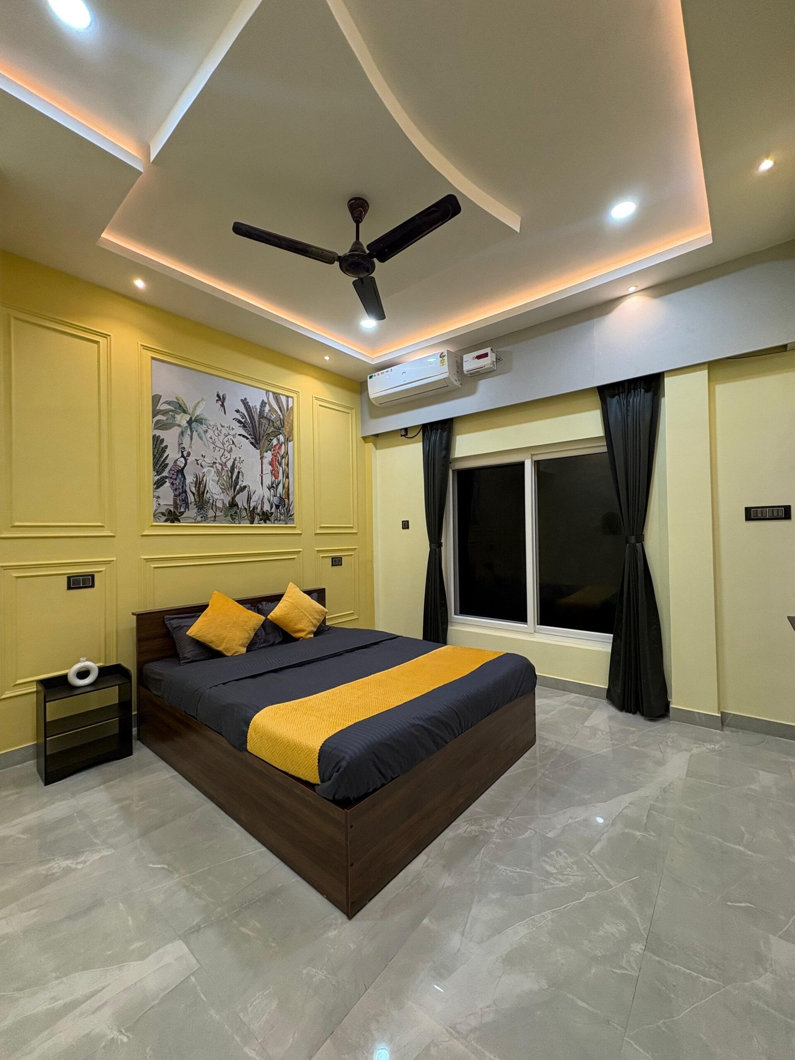 Home yellow bedroom with side table 2 copy