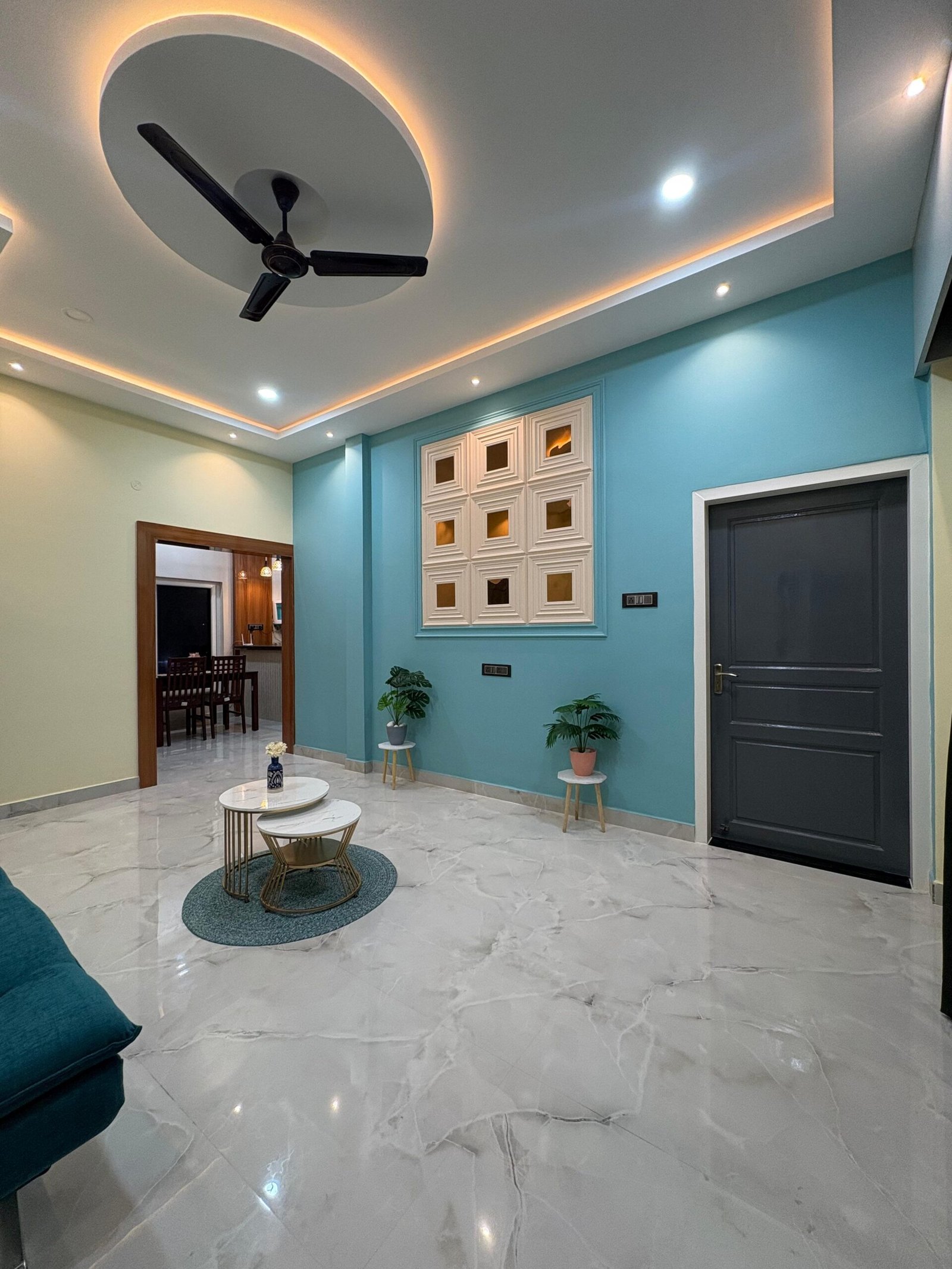 Home blue wall view 2